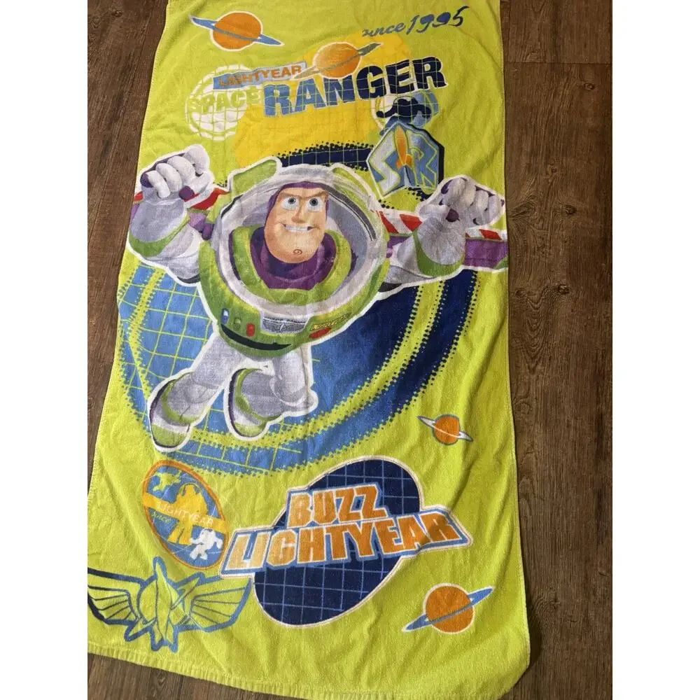 Green Buzz Lightyear Pixar Toy Story 3 Cotton Beach Towel Kids Space Ranger